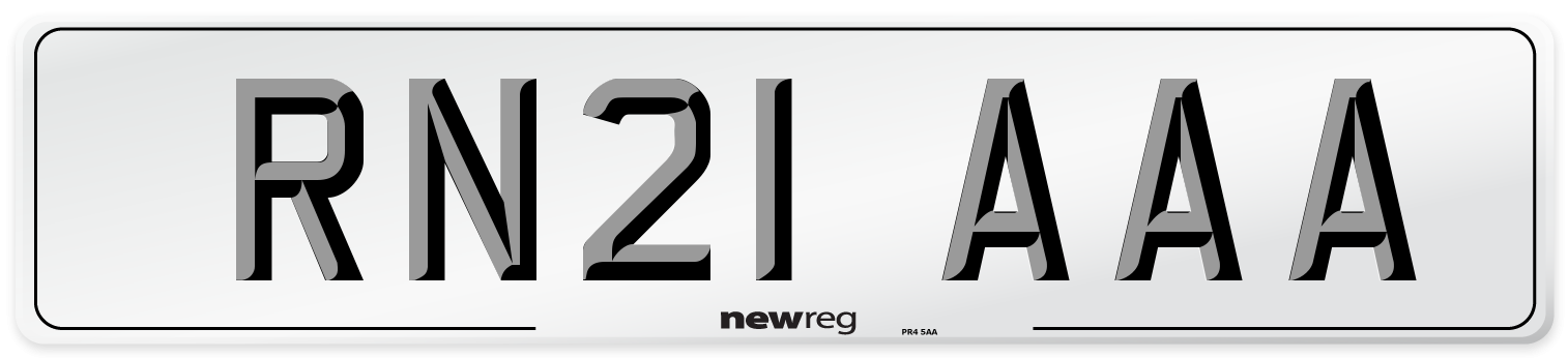 RN21 AAA Number Plate from New Reg